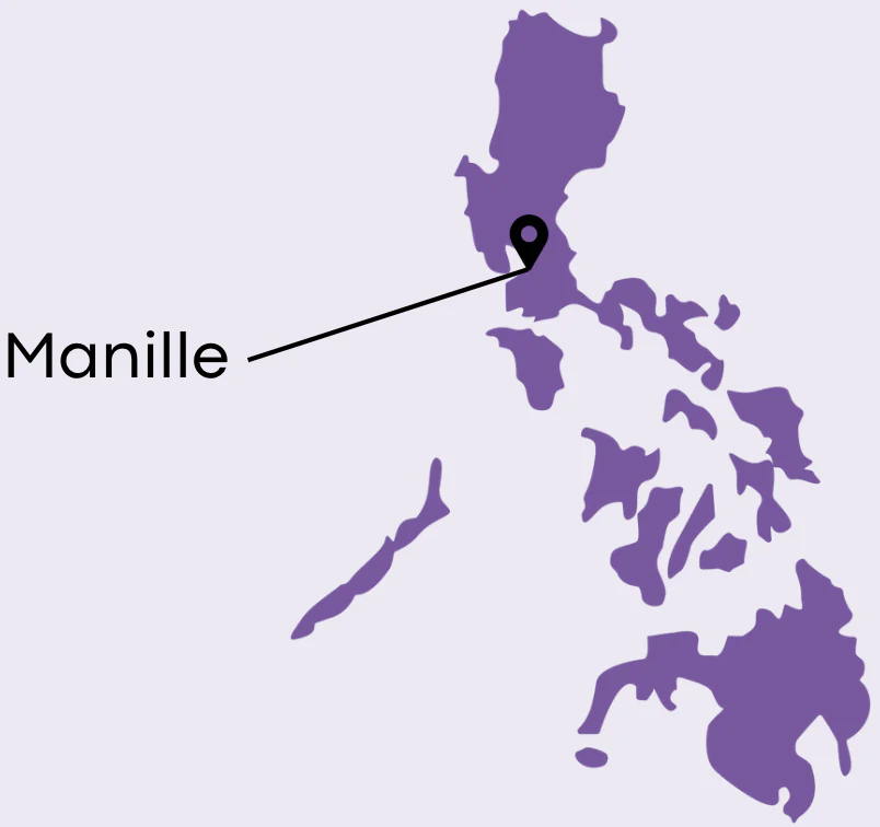 Mappa delle Filippine con evidenziata Manila